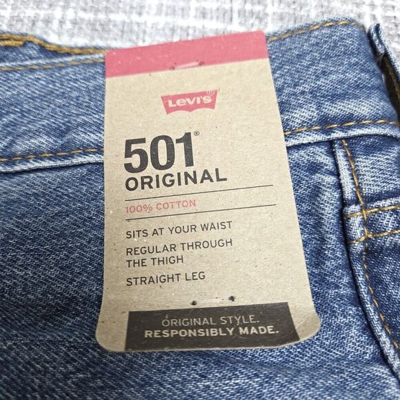 NWT Levi's 501 Jeans Original Button Fly Straight Leg Lt-Med 40X30 - Picture 10 of 16